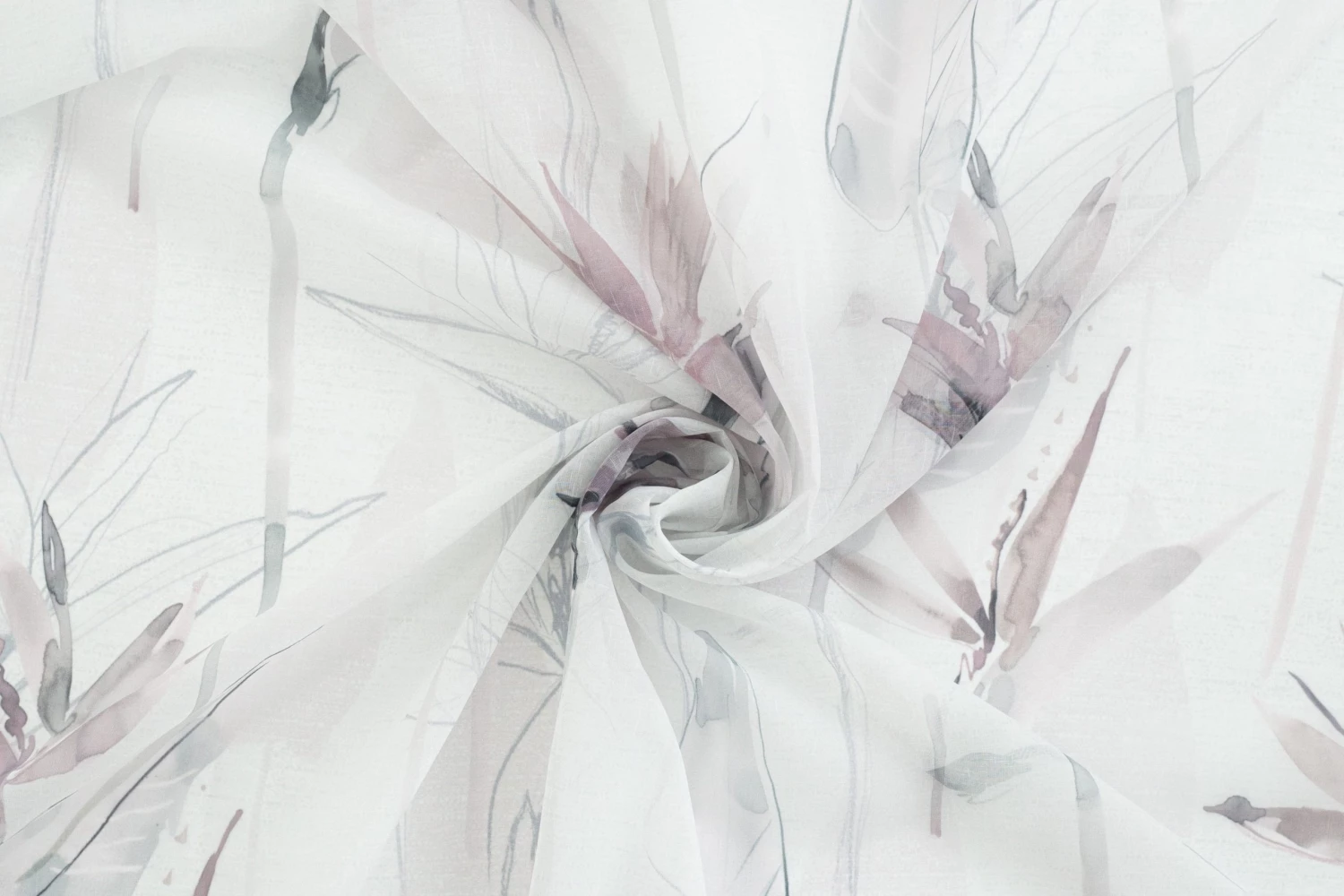 HOMING Gardine transparent | floral mauve blau - Grau 5 HOMING Gardine transparent | floral mauve blau - Grau – Bild 3