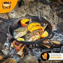 BBQ Nerd Grillpfanne gusseisen Ø 25 cm 2600g - 27 x 45 cm - Durchmesser: 25 cm -Gardinen Verkäufe 09a25afd81484c149613b6b9dc3716e2