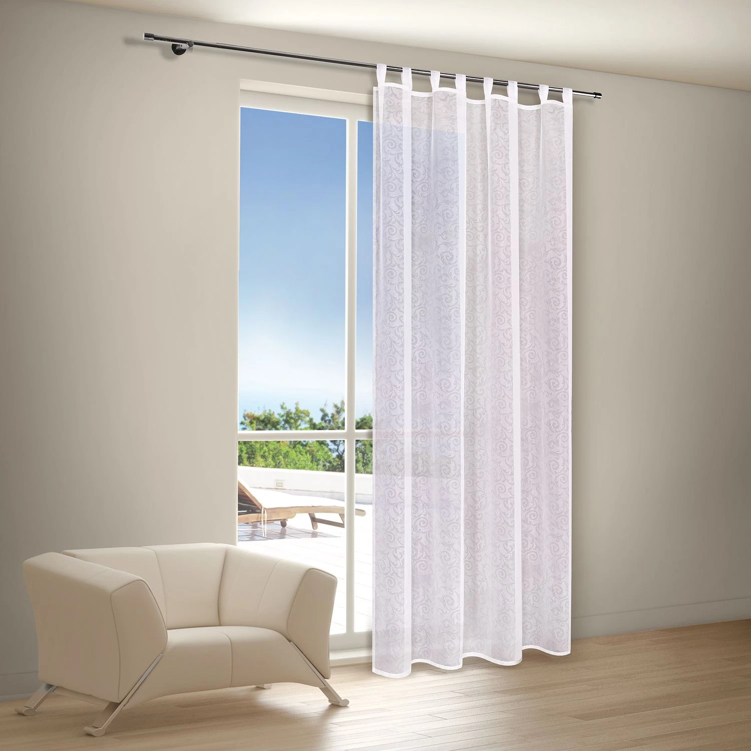 Gerster Schlaufenschal Fred - Webstoff - Weiß 4 Gerster Schlaufenschal Fred - Webstoff - Weiß – Bild 2