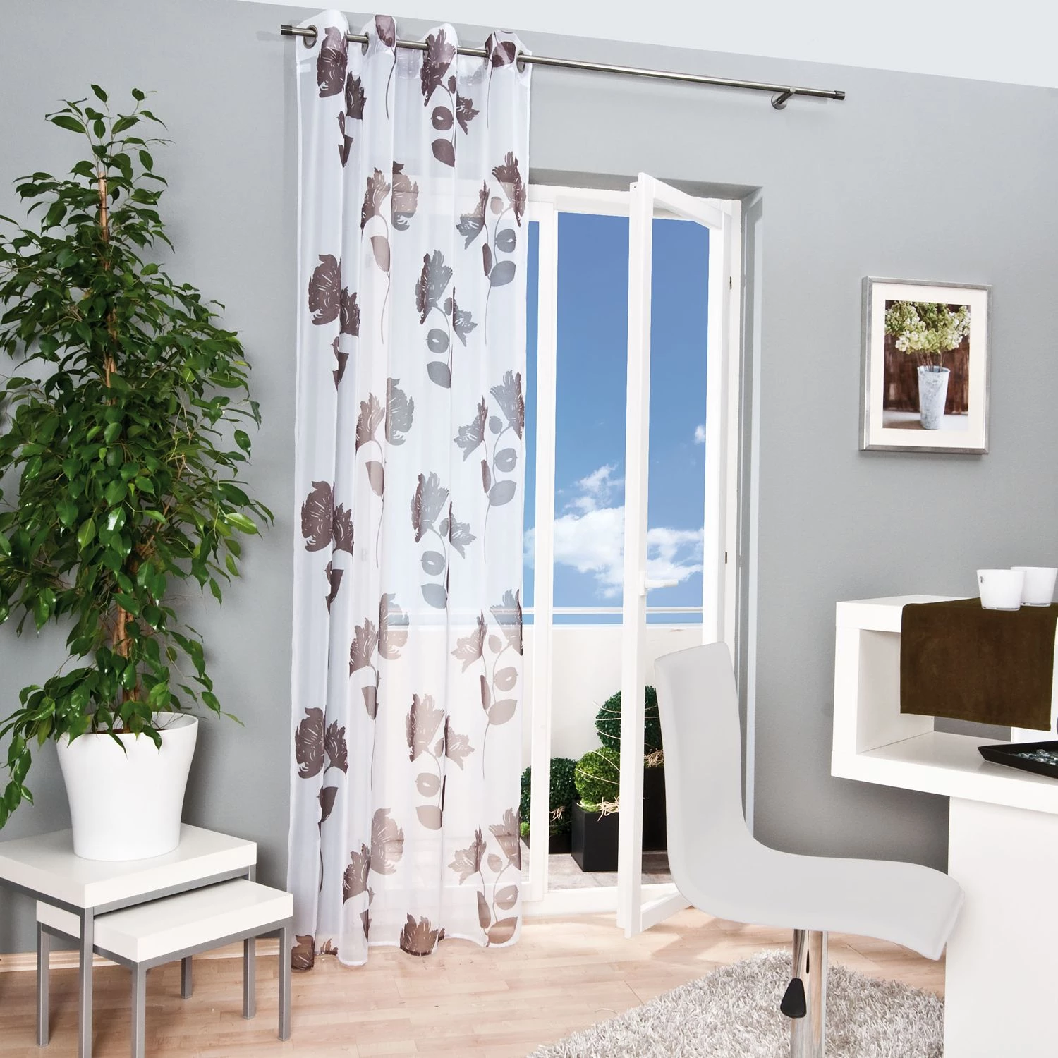 Gerster Ösenschal Amelie - Webstoff - Braun 4 Gerster Ösenschal Amelie - Webstoff - Braun – Bild 2