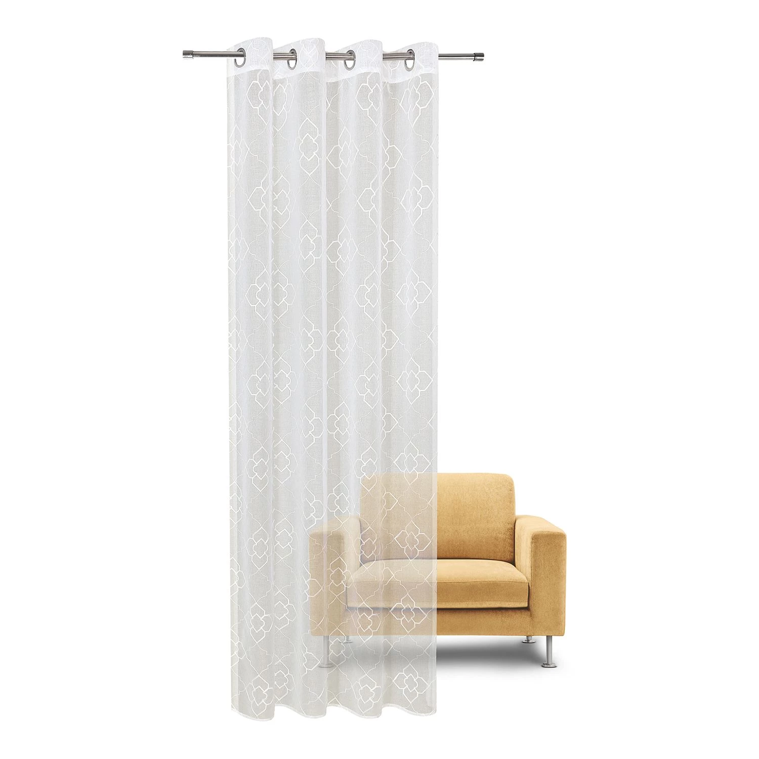 Gerster Ösenschal Finn - Webstoff - Beige 5 Gerster Ösenschal Finn - Webstoff - Beige – Bild 3