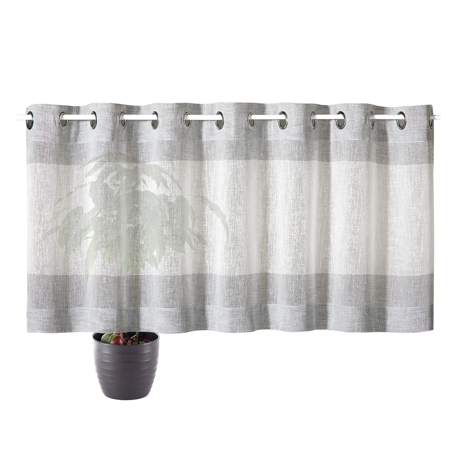 Gerster Bistrogardine Svenja - Webstoff - Beige / Hellgrau 5 Gerster Bistrogardine Svenja - Webstoff - Beige / Hellgrau – Bild 3