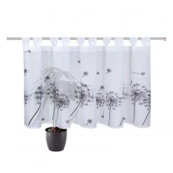 Gerster Bistrogardine Paula - Webstoff - Weiß / Anthrazit -Gardinen Verkäufe 1000173045 190627 14572300144 GALLERYIMAGES P000000001000173045