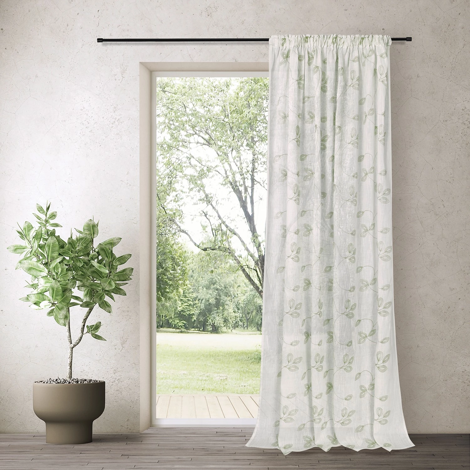 Gerster Fertigschal Diana - Lindgrün 4 Gerster Fertigschal Diana - Lindgrün – Bild 2