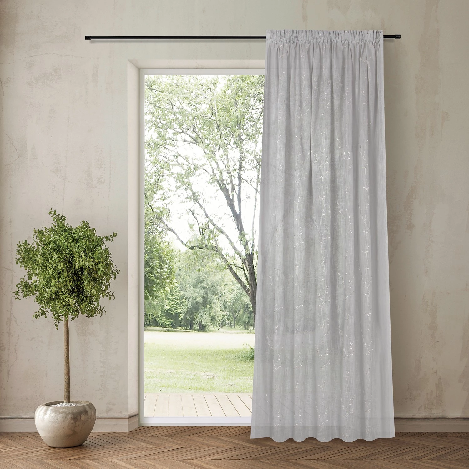 Gerster Fertigschal Birgit - Bio-Baumwolle - Grau / Natur 5 Gerster Fertigschal Birgit - Bio-Baumwolle - Grau / Natur – Bild 3