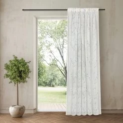 Gerster Fertigschal Luisa - Bio-Baumwolle - Weiß / Nebelblau -Gardinen Verkäufe 1000178595 220401 021 MOOD DETAILS P000000001000178595 mood