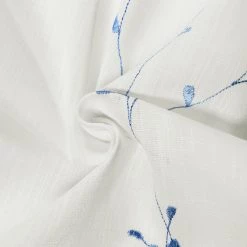 Gerster Fertigschal Luisa - Bio-Baumwolle - Weiß / Nebelblau -Gardinen Verkäufe 1000178595 220401 030 DETAILS P000000001000178595