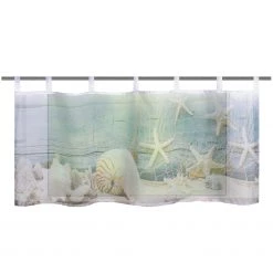 Home Wohnideen Scheibengardine Meenon - Polyester - Blau / Weiß