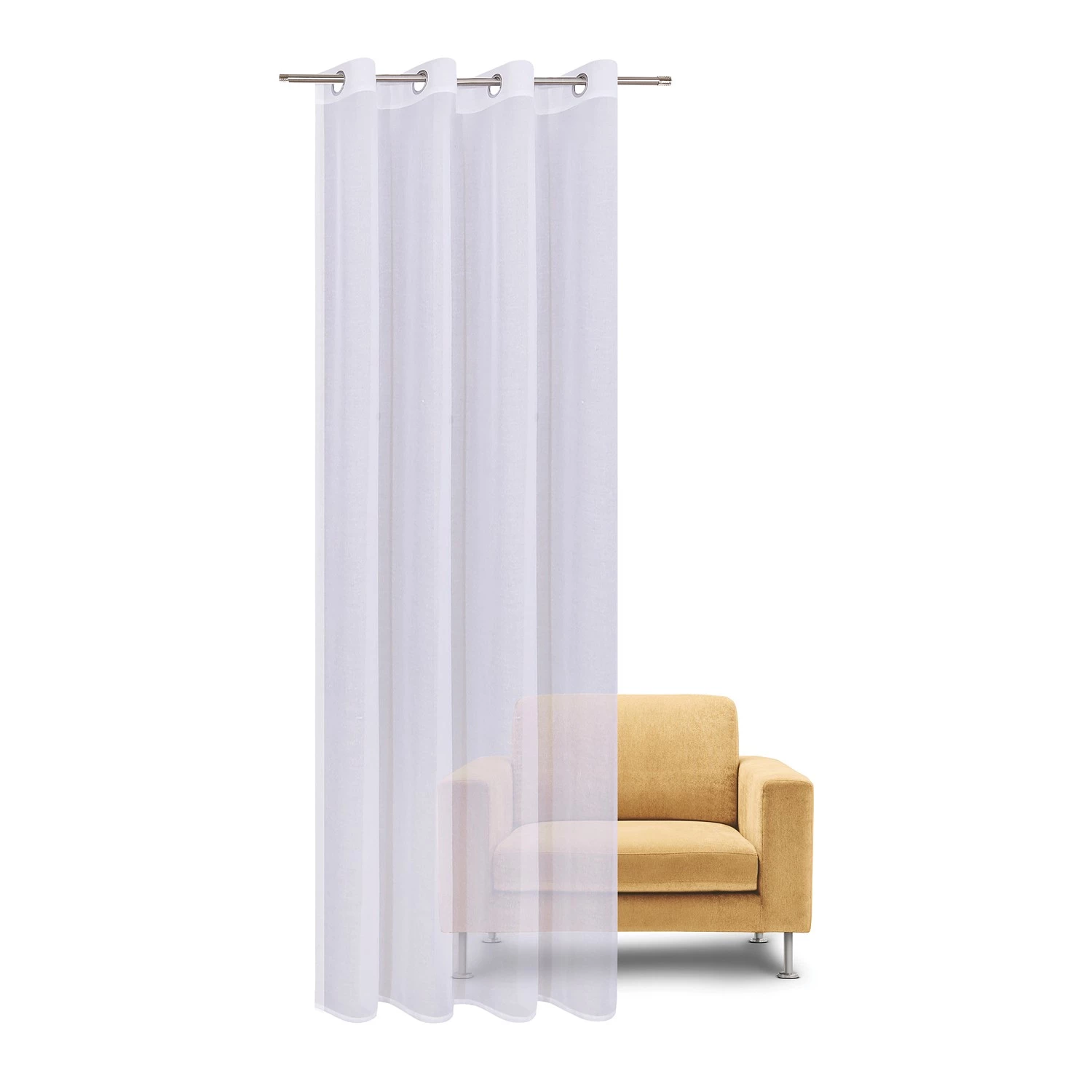 Gerster Ösenschal Fabia - Polyester - Weiß 5 Gerster Ösenschal Fabia - Polyester - Weiß – Bild 3