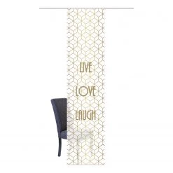 Vision S Schiebevorhang Live Laugh Love - Polyester - Gold - 1er Set -Gardinen Verkäufe 1000234237 210210 17213100485 DETAILS P000000001000234237