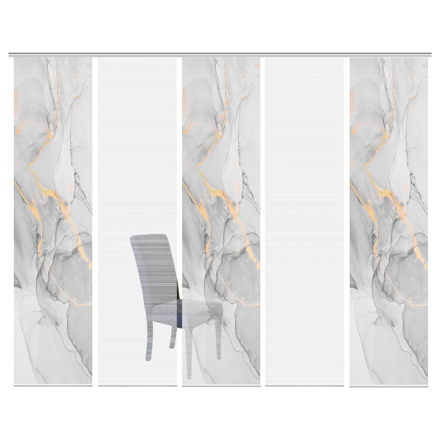 Vision S Schiebevorhang Marmosa II - Polyester - Grau - 5er Set 5 Vision S Schiebevorhang Marmosa II - Polyester - Grau - 5er Set – Bild 3