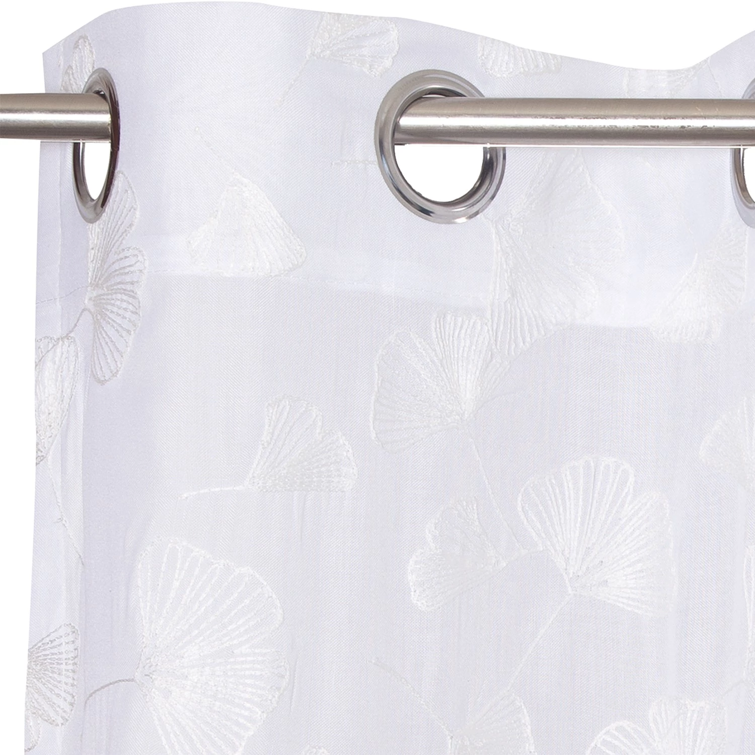 Esprit Home Ösenschal Gingko - Polyester - Weiß 5 Esprit Home Ösenschal Gingko - Polyester - Weiß – Bild 3