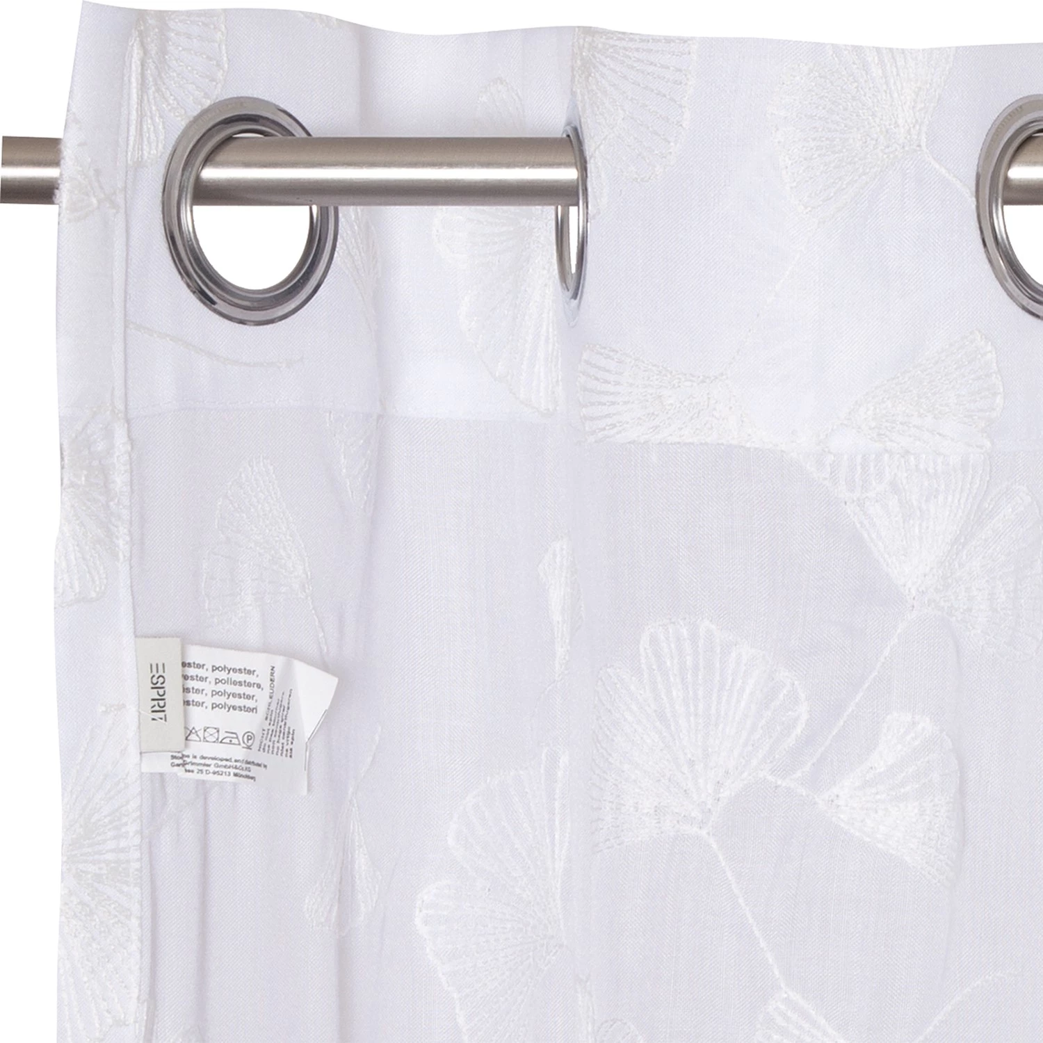 Esprit Home Ösenschal Gingko - Polyester - Weiß 6 Esprit Home Ösenschal Gingko - Polyester - Weiß – Bild 4