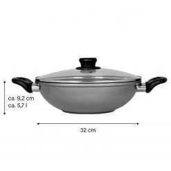 Stoneline Wok mit Glasdeckel Gibson - Durchmesser: 32 cm -Gardinen Verkäufe 1000279607 210804 08551900468 DETAILS P000000001000279607