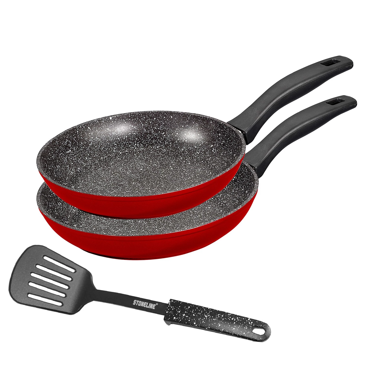 Stoneline Pfannen-Set Lily (3-tlg.) - Aluminium - Rubinrot 3 Stoneline Pfannen-Set Lily (3-tlg.) - Aluminium - Rubinrot