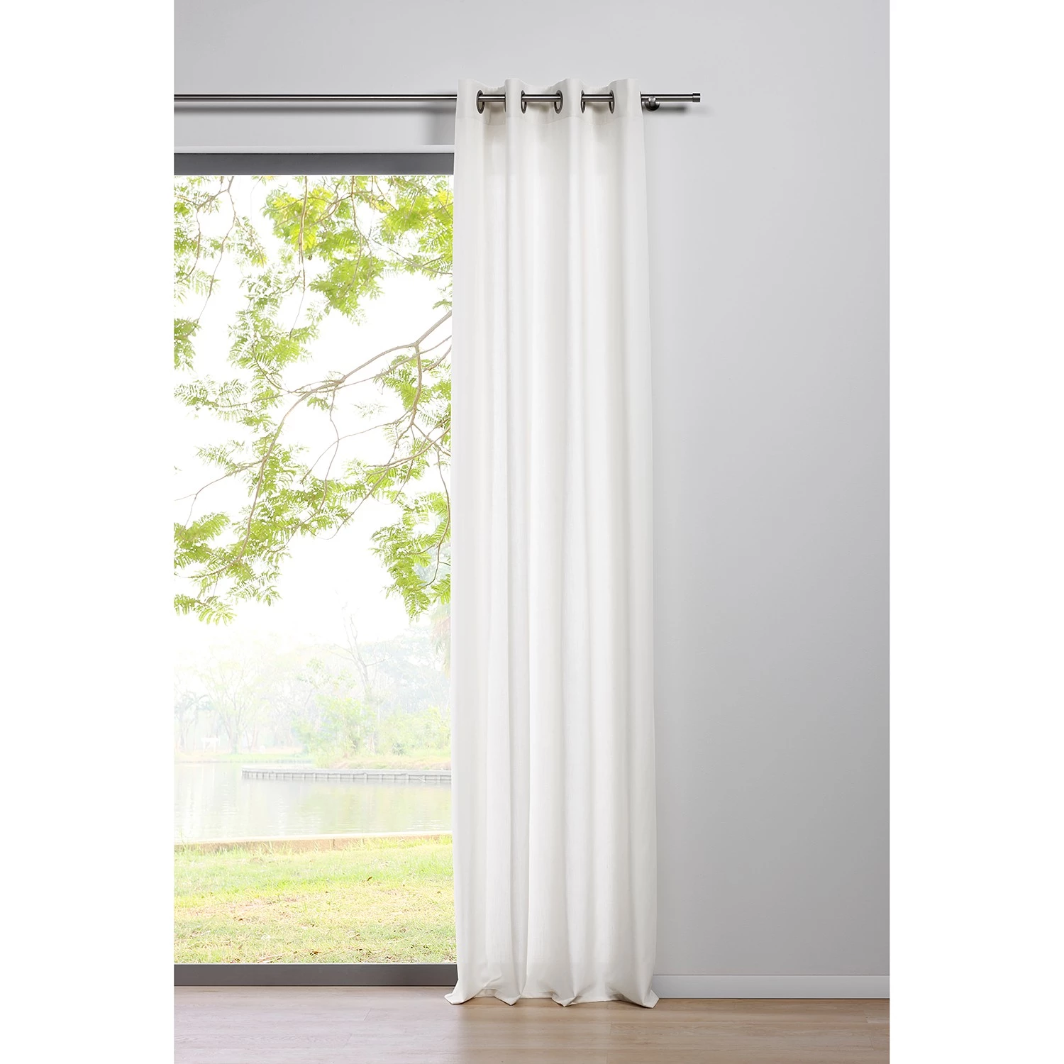 Mydeco Ösenschal Mood - Polyester - Weiß - 245 x 135 cm 4 Mydeco Ösenschal Mood - Polyester - Weiß - 245 x 135 cm – Bild 2