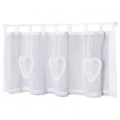 Home Wohnideen Fertiggardine Corazon - Polyester - Weiß - 120 x 60 cm