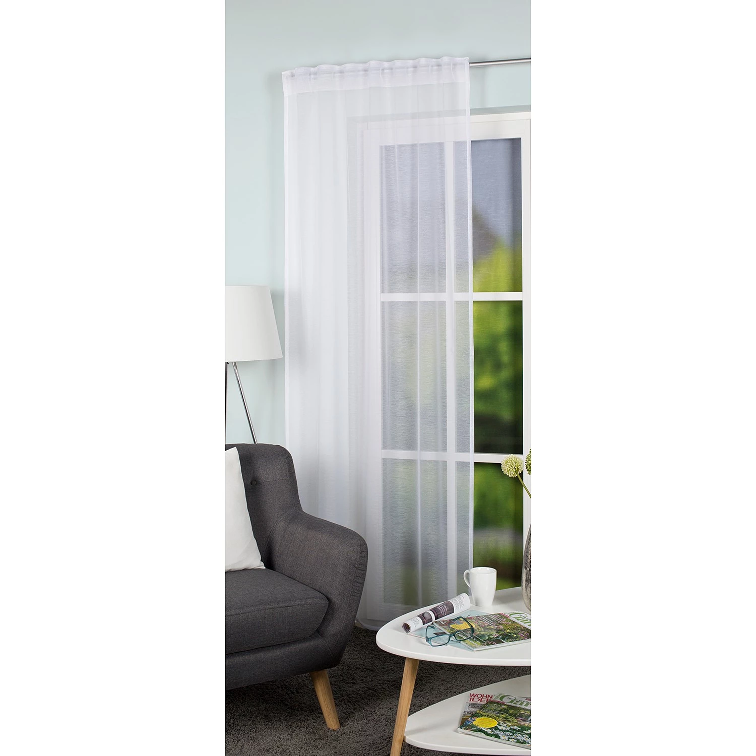 Home Basics Fertigschal Vina - Polyester - Weiß 3 Home Basics Fertigschal Vina - Polyester - Weiß