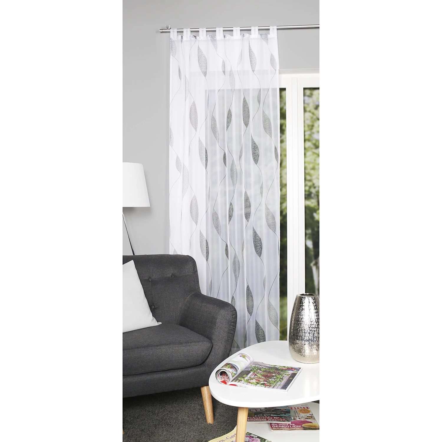 Home Wohnideen Schlaufenschal Paolo - Polyester - Grauweiß - 140 x 225 cm 3 Home Wohnideen Schlaufenschal Paolo - Polyester - Grauweiß - 140 x 225 cm