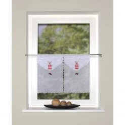 Home Wohnideen Fertiggardine Elg (2er-Set) - Polyester - Rot / Weiß