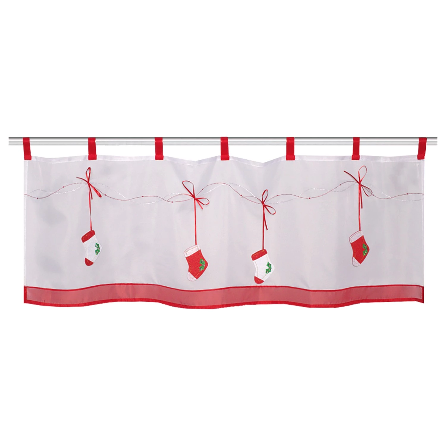 Home Wohnideen Fertiggardine Cafehaus Mesou - Polyester - Rot / Weiß 3 Home Wohnideen Fertiggardine Cafehaus Mesou - Polyester - Rot / Weiß