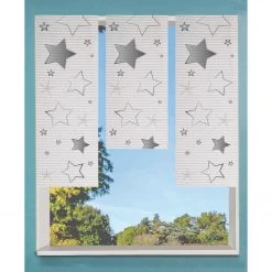 Home Wohnideen Fertiggardine Stars (3-teilig) - Polyester - Grau / Weiß