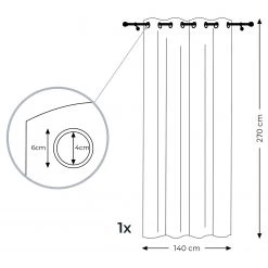 FLHF Ösenschal Lompo - Polyester - Weiß - 140 x 270 cm -Gardinen Verkäufe 1000348197 220513 500 SKETCH DETAILS P000000001000348197 sketch