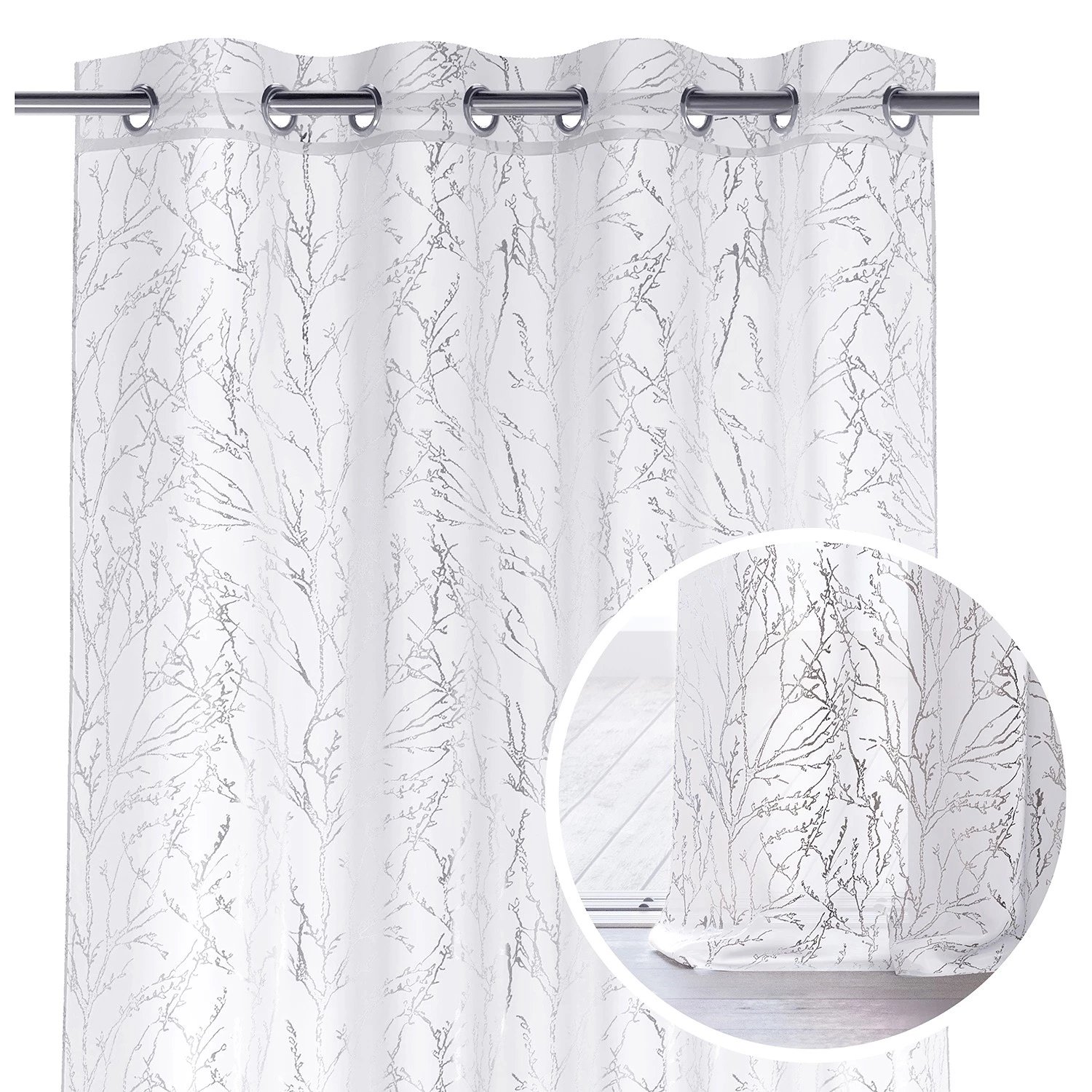 FLHF Ösenschal Swigs - Polyester - Silber - 140 x 270 cm 5 FLHF Ösenschal Swigs - Polyester - Silber - 140 x 270 cm – Bild 3