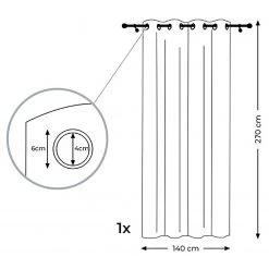 FLHF Ösenschal Delia - Polyester - Grau - 140 x 270 cm -Gardinen Verkäufe 1000349360 220812 500 SKETCH DETAILS P000000001000349360 sketch