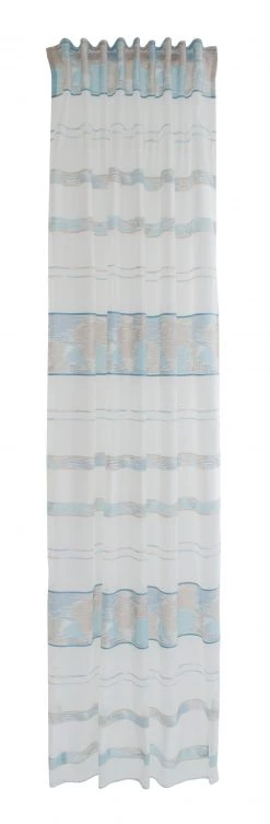 HOMING Vorhang blau-beige | Streifen |