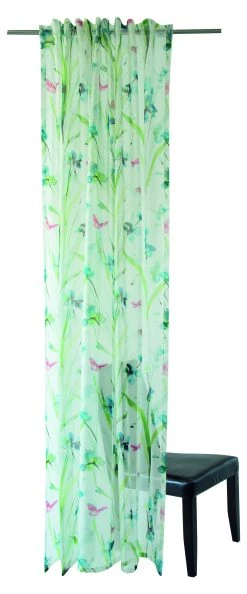 Indes Fuggerhaus Gardine türkis-grün | Floral |