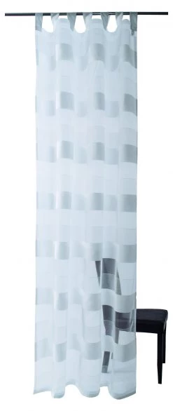 Indes Fuggerhaus Gardine weiß-silber | Streifen |
