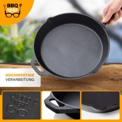 BBQ Nerd Grillpfanne gusseisen Ø 25 cm 2600g - 27 x 45 cm - Durchmesser: 25 cm -Gardinen Verkäufe 308f7af414d04d85987d84424df3b8ec