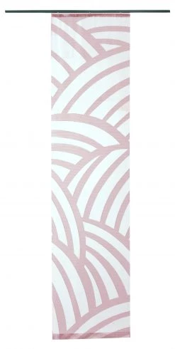 Indes Fuggerhaus Gardine weiß-pink | Streifen | - Rot - Pink