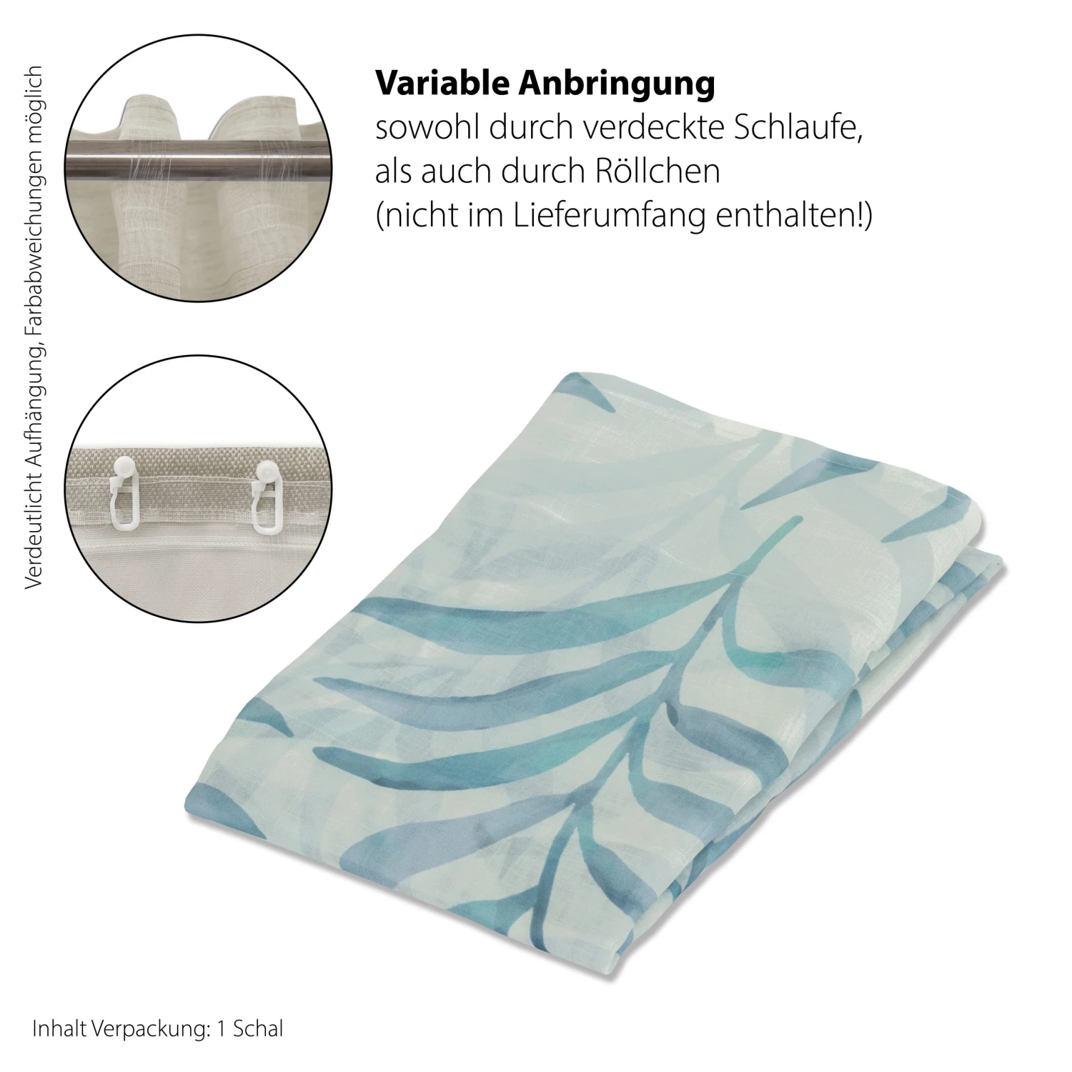 HOMING Vorhang blau |Blätter | Wohnzimmer| 7 HOMING Vorhang blau |Blätter | Wohnzimmer| – Bild 5