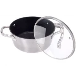 Excellent Houseware Topf mit Deckel, Ø 20 x 9 cm, Aluminium