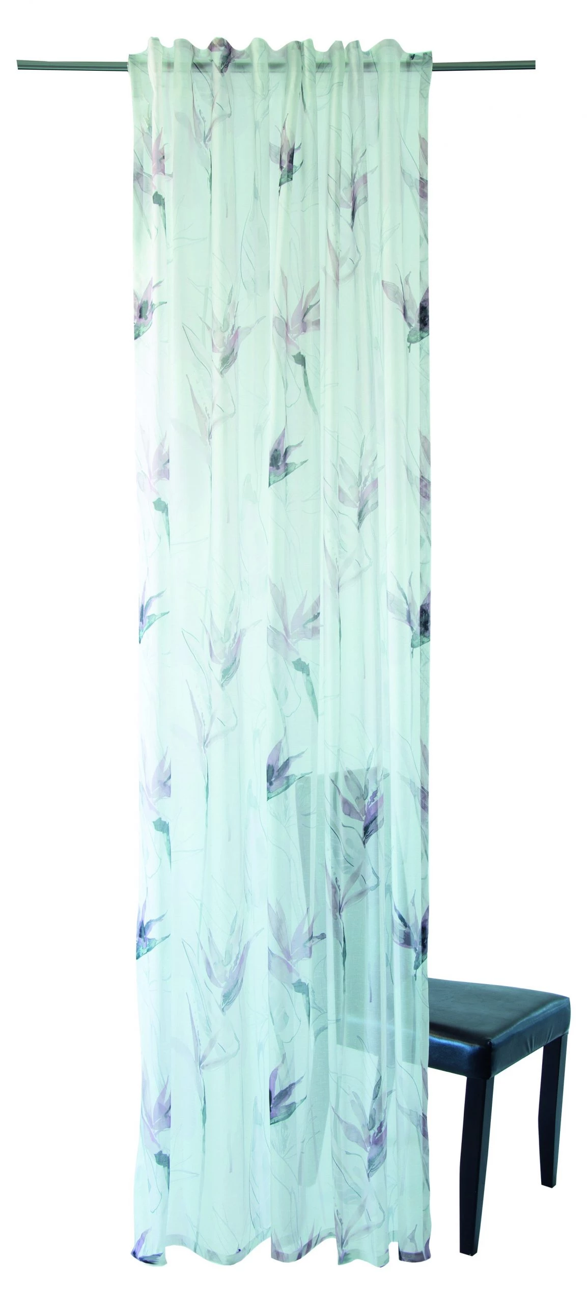 HOMING Gardine transparent | floral mauve blau - Grau 3 HOMING Gardine transparent | floral mauve blau - Grau