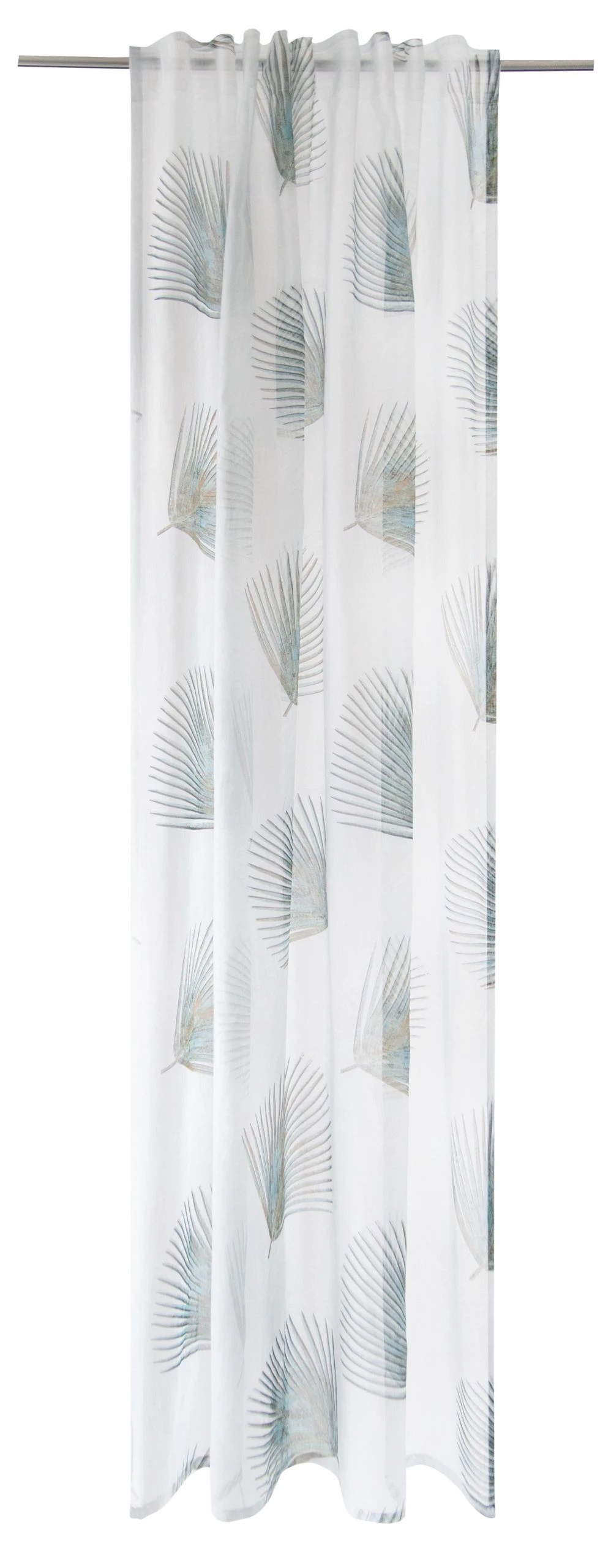 Indes Fuggerhaus Vorhang weiß-grün | Blätter | - Blau 3 Indes Fuggerhaus Vorhang weiß-grün | Blätter | - Blau