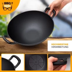 BBQ Nerd Gusseisen Wok Ø 33,5 cm Wokpfanne - BBQ Nerd Wok -Gardinen Verkäufe 80a48a3feb1a4e5488854811d606a156