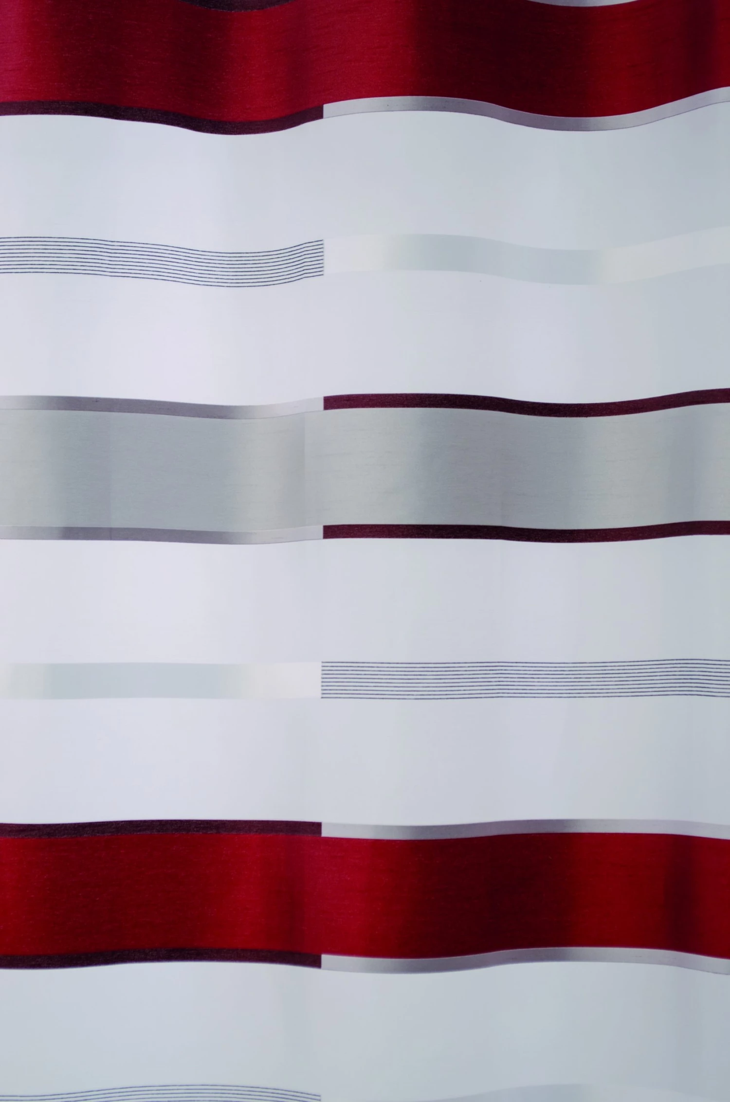 Indes Fuggerhaus Gardine grau-rot | Streifen | Küche 6 Indes Fuggerhaus Gardine grau-rot | Streifen | Küche – Bild 4