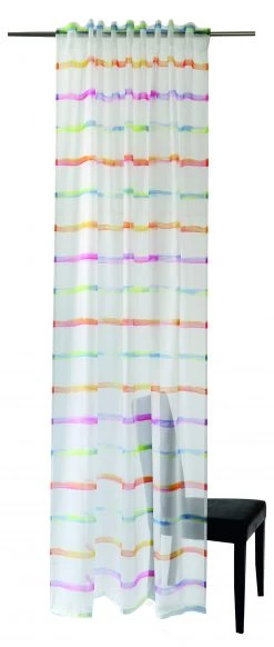 Indes Fuggerhaus Gardine transparent | Streifen bunt