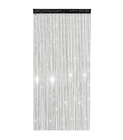 Wometo Fadenvorhang mit Glitzer 90x245 - Schwarz