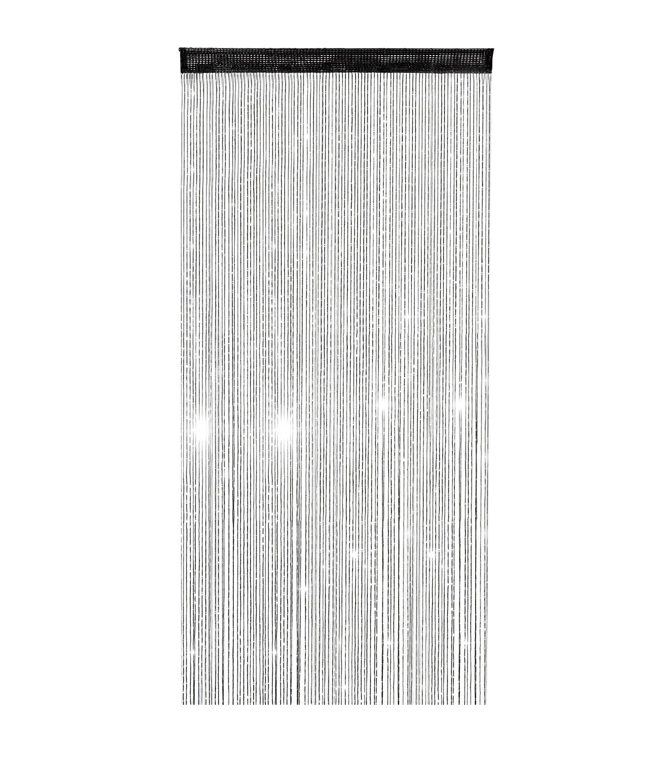 Wometo Fadenvorhang mit Glitzer 90x245 - Schwarz 3 Wometo Fadenvorhang mit Glitzer 90x245 - Schwarz