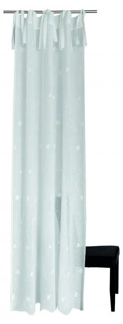 Indes Fuggerhaus Gardine weiß | floral | Bindebänder