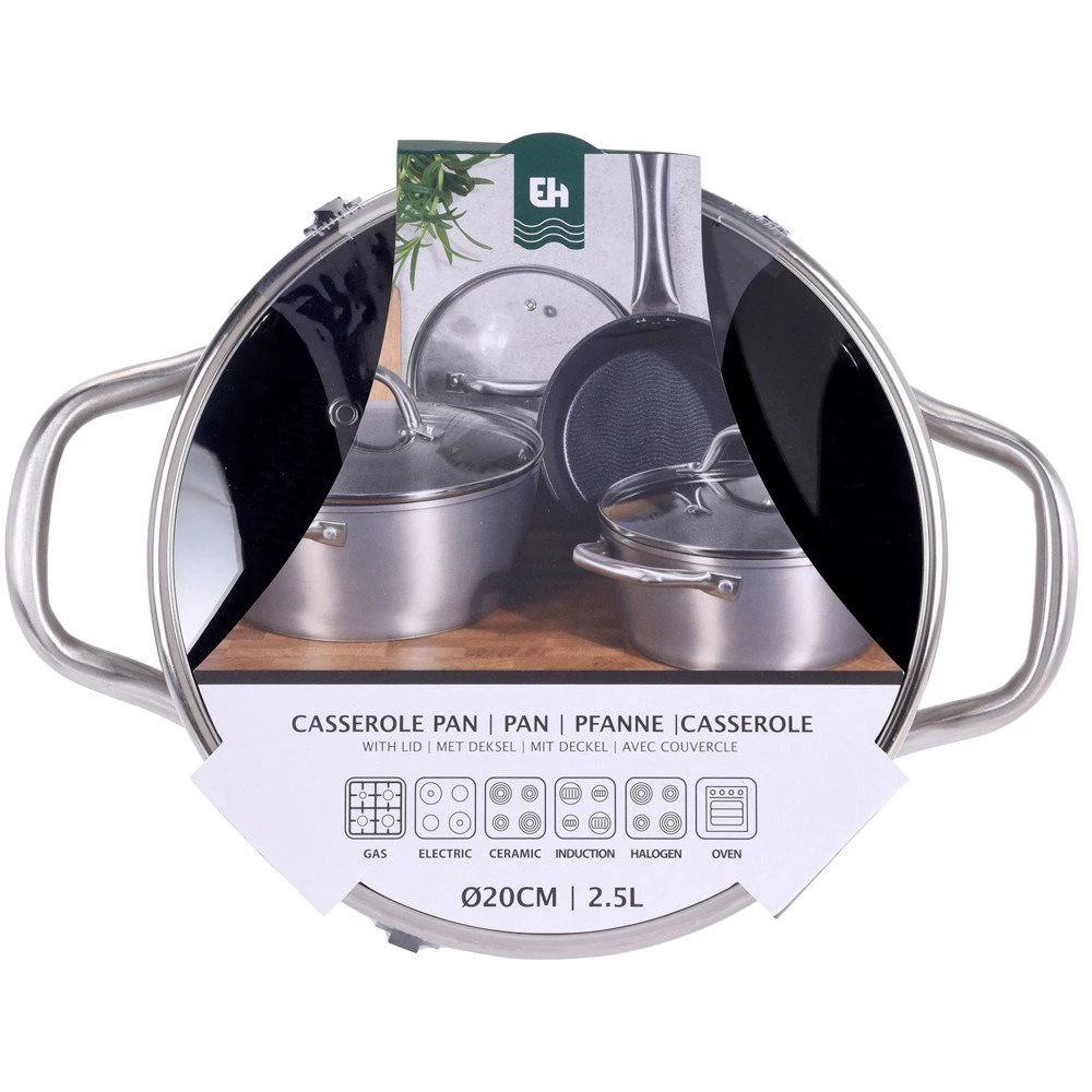 Excellent Houseware Topf mit Deckel, Ø 20 x 9 cm, Aluminium 4 Excellent Houseware Topf mit Deckel, Ø 20 x 9 cm, Aluminium – Bild 2