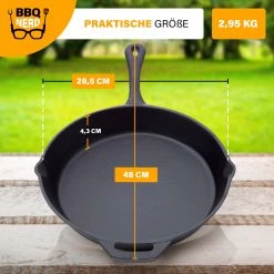 BBQ Nerd Grillpfanne gusseisen Ø 25 cm 2600g - 27 x 45 cm - Durchmesser: 25 cm -Gardinen Verkäufe d6bdffdb1a9e4d0dade0e075e1f3ecc9