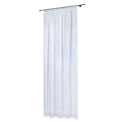 Gerster Gardine Jana mit Wellenband - Webstoff - Weiß