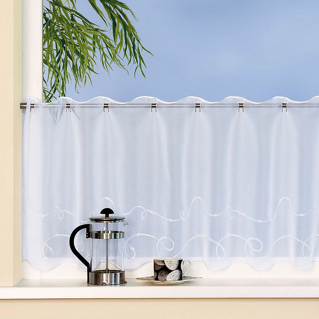 Gerster Scheibengardine GRETA Weiß 4 Gerster Scheibengardine GRETA Weiß – Bild 2